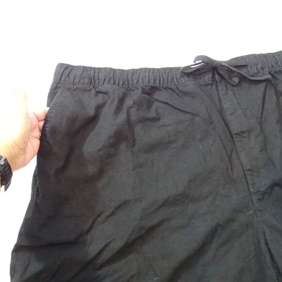 Oak Hill Men Black Casual Drawstring Shorts Elastic Waist Size 5XL Linen Blend - Picture 2 of 12